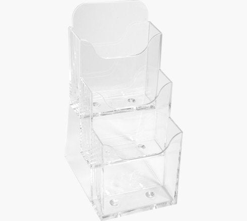 Exacompta Tischprospekthalter Office Exacryl Transparente Din Largo 3 Compartimentos 11,5 X 11,2 X 21,8 Cm, 1 Unidades