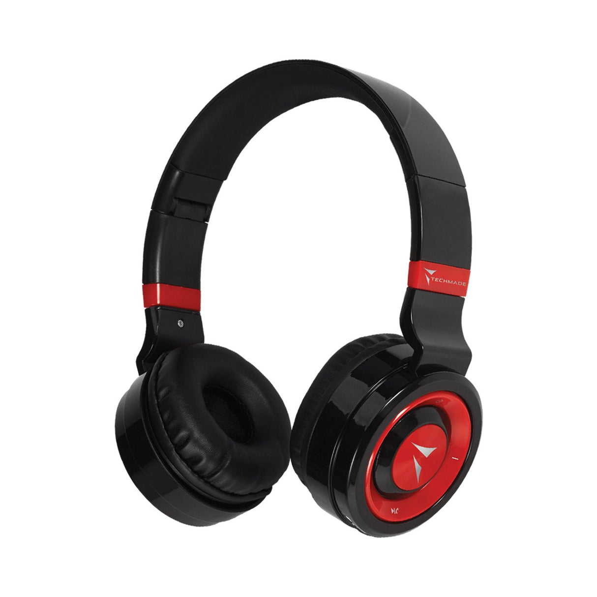 Techmade Tm-046-Rd  Auriculares Inalámbrico Y Alámbrico Microusb Bluetooth Negro, Rojo