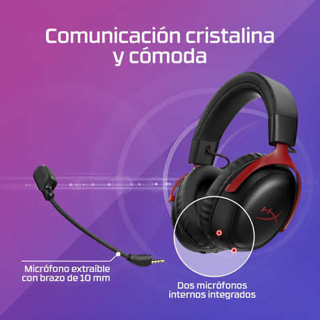 EAN 0198415435569 - HyperX Cloud III S Wireless Black-Red Gaming Headset Inalámbrico Diadema Juego Bluetooth imagen 6