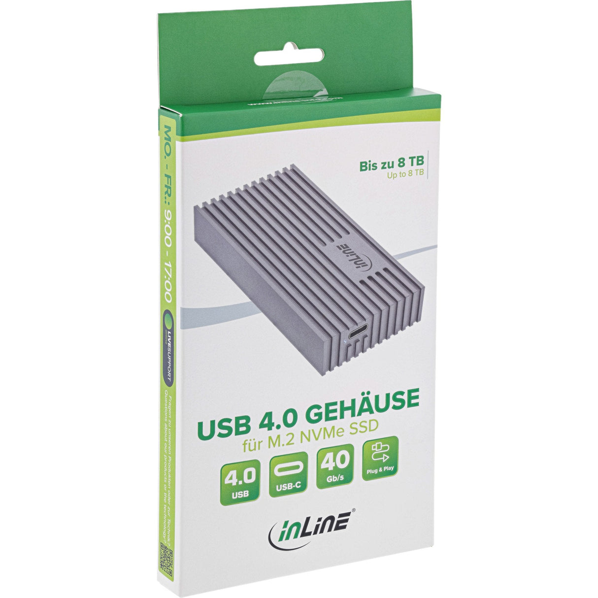 Carcasa Usb4 M.2 Ssd, Usb-C A M.2 Nvme, 40 Gb/S, Aluminio Inline