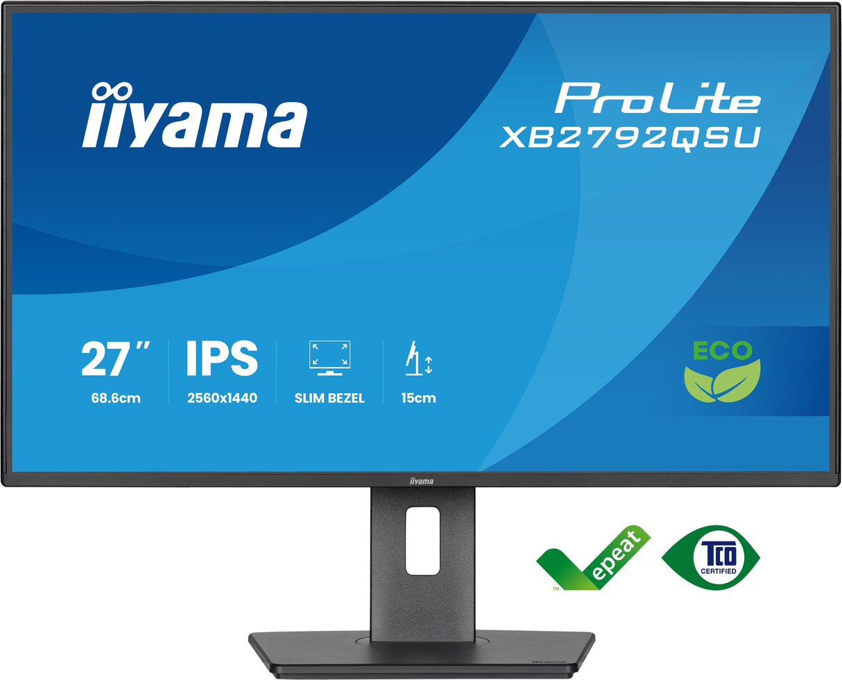 Iiyama Prolite Xb2792qsu-B1 (68.6 Cm (27 Zoll), Negro (Matt), Qhd, Ips, Hdmi, Dp, Usb-Hub, 120hz Panel) Xb2792qsu-B1