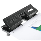 Perforadora Herlitz Doble 1,5 Negra Con Riel De Tope