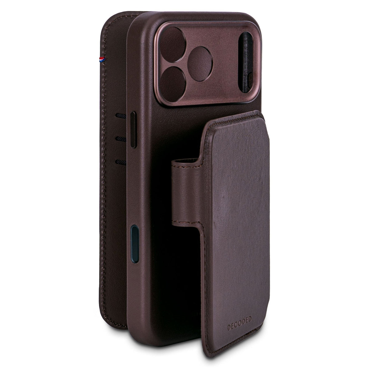 Decoded Leather Detachable Wallet Ip 17 Pro Chocolate Brown