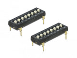 Dip-Schalter Tri-State 8-Stellig 2,54 Mm Rastermass Tht Vertikal Schwarz 2 Stück
