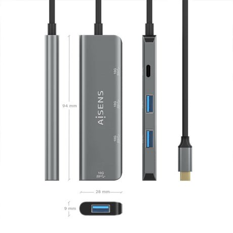EAN 8436574709841 - AISENS A109-0764 hub de interfaz USB 3.2 Gen 2 (3.1 Gen 2) Type-C 10000 Mbit/s imagen 4