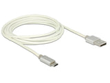 Delock Cable De Datos Y Carga Usb 2.0 Tipo A> Micro-B Blanco 2m