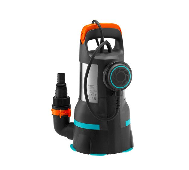 Bomba Gardena Clear/Dirty Water Pump 15000 550 W 0,7 Bar 15000 L/H,  Presión E Inmersión Negro/Acero Fino, 550 W, Corriente Alterna, 0,7 Bar, 15000 L/H, Ipx8, Negro
