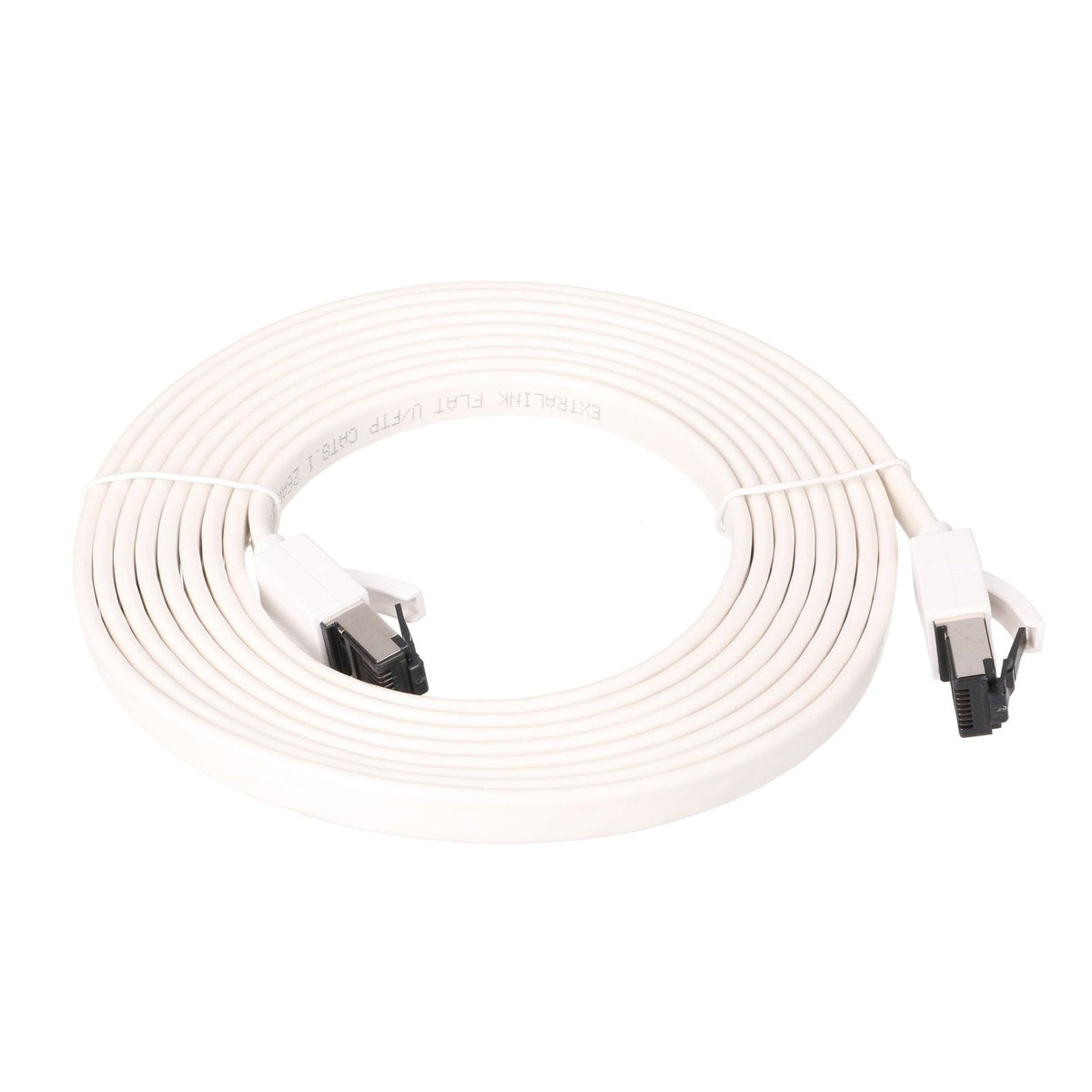 Extralink Lan Patchcord Cat.8 U Ftp 3m 40g Flat Shielded Foiled Twisted Pair Bare Copper White