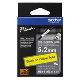 Brother Cinta Mecanográfico Negro Sobre Amarillo Hse-611e