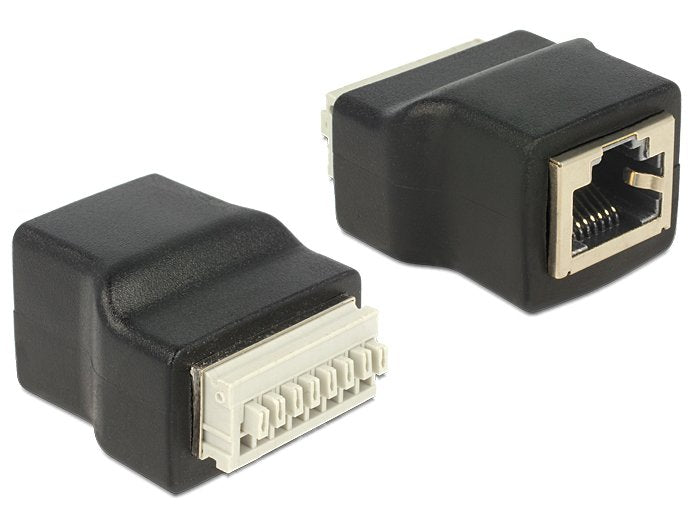 Delock 65527 Cambiador De Género Para Cable Rj45 Negro, Plata, Adaptador Negro, Rj45, Negro, Plata