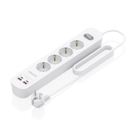 EAN 8435739904442 - AISENS ASPS-2A2C12-W base múltiple 1,4 m 4 salidas AC Interior imagen 1