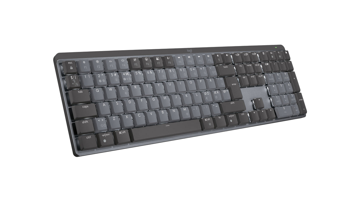 Logitech Mx Mechanical Teclado Danés, Finlandés, Noruego, Sueco Rf Wireless + Bluetooth Qwerty Grafito, Gris