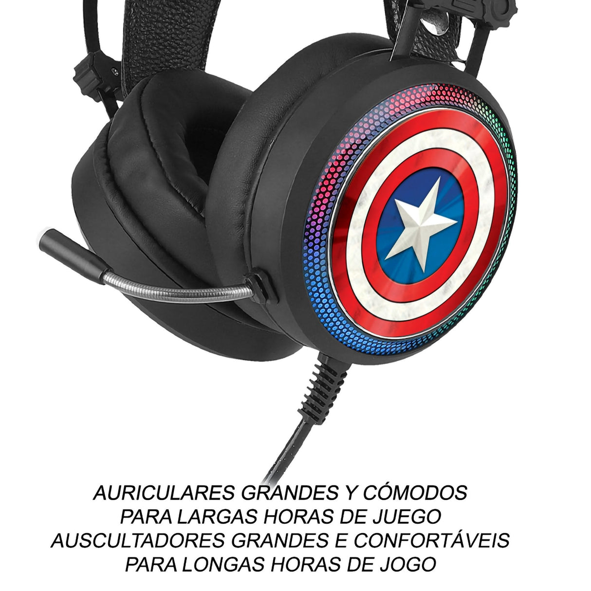 Auriculares Gaming Con Micrófono Marvel Captain America 001 Usb
