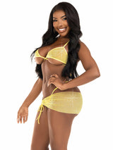 Leg Avenue - Set Tres Piezas Diamantes Amarillo S/M