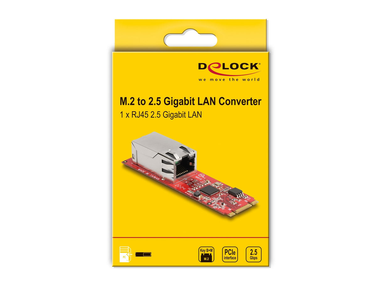 Delock Convertidor M.2 Tecla B+M Macho A 1 X Rj45 2,5 Gigabit Lan Puerto Horizontal