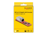 Delock Convertidor M.2 Tecla B+M Macho A 1 X Rj45 2,5 Gigabit Lan Puerto Horizontal