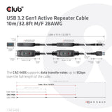 EAN 8719214471781 - CLUB3D CAC-1405 cable USB USB 3.2 Gen 2 (3.1 Gen 2) 10 m USB A Negro imagen 4