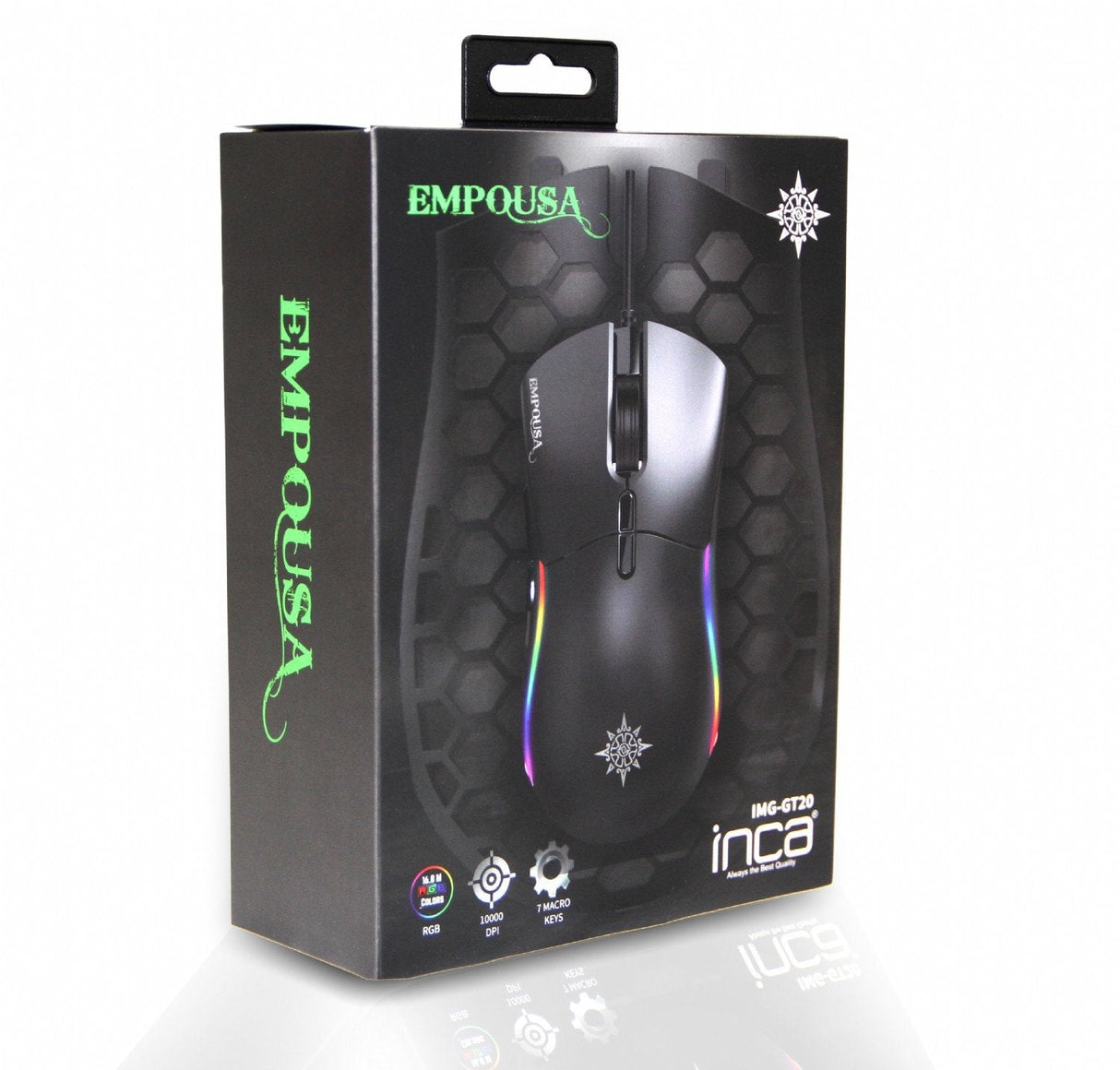 Raton Gaming Inca Rgb 6 Led 10000 Dpi 7d Macro Keys Double