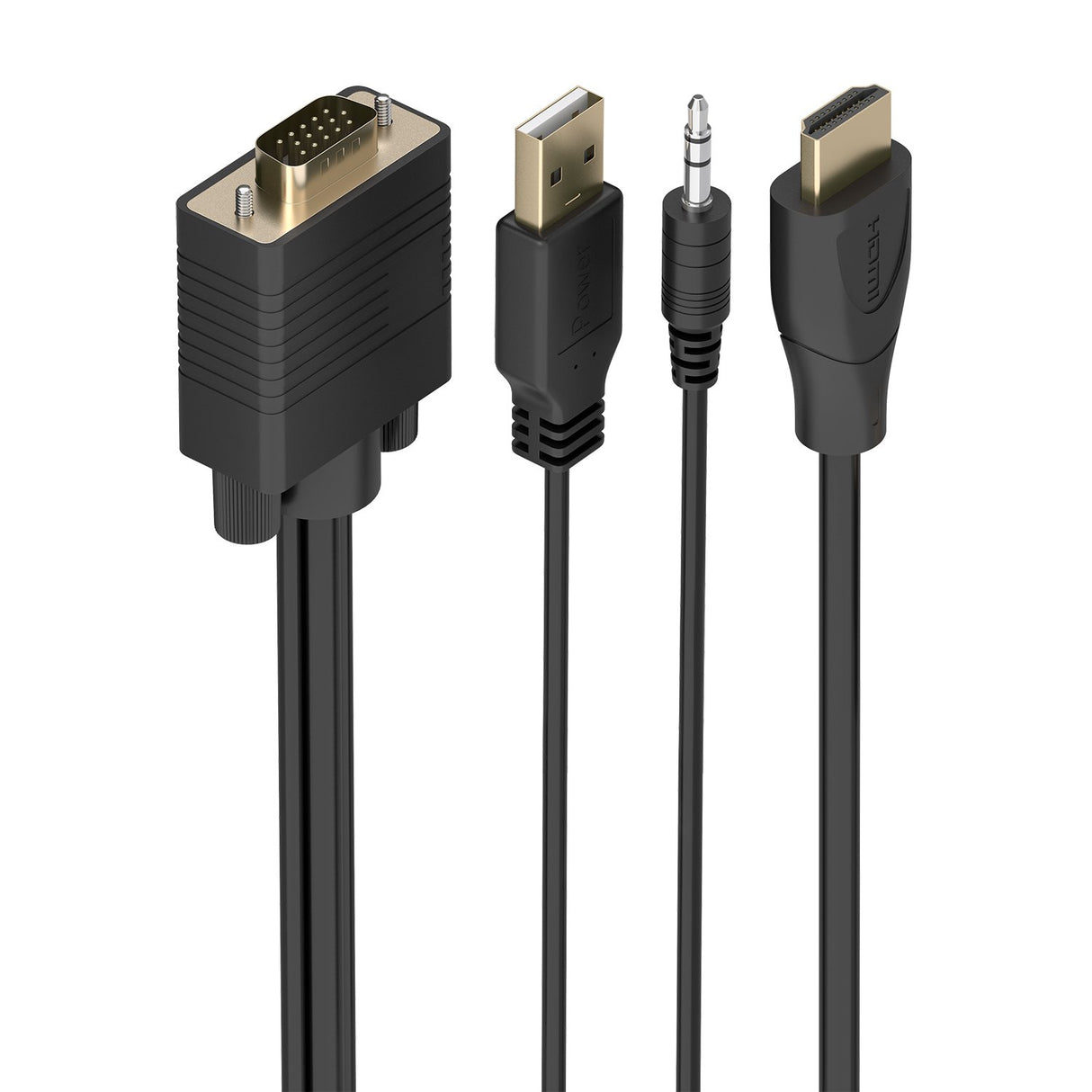 EAN 8435739904763 - AISENS A115-1009 adaptador de cable de vídeo 2 m VGA (D-Sub) + 3.5mm + USB Type-A HDMI tipo A (Estándar) imagen 1