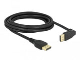 Cable Delock Displayport Stecker Gerade Zu Stecker 90° Oben Gewinkelt 8k 60 Hz 3 M Ohne Einrastfunktion