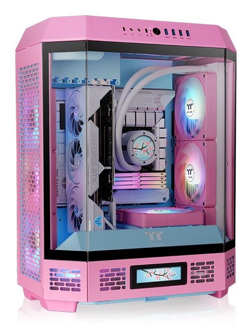 Cajas  Pc Thermaltake Ca-1z1-00mawn-00, Rosa Neón