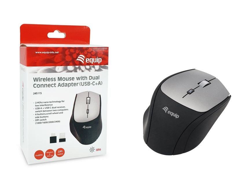 EAN 4015867236673 - Equip 245115 ratón Oficina mano derecha RF inalámbrico Óptico 2400 DPI imagen 7