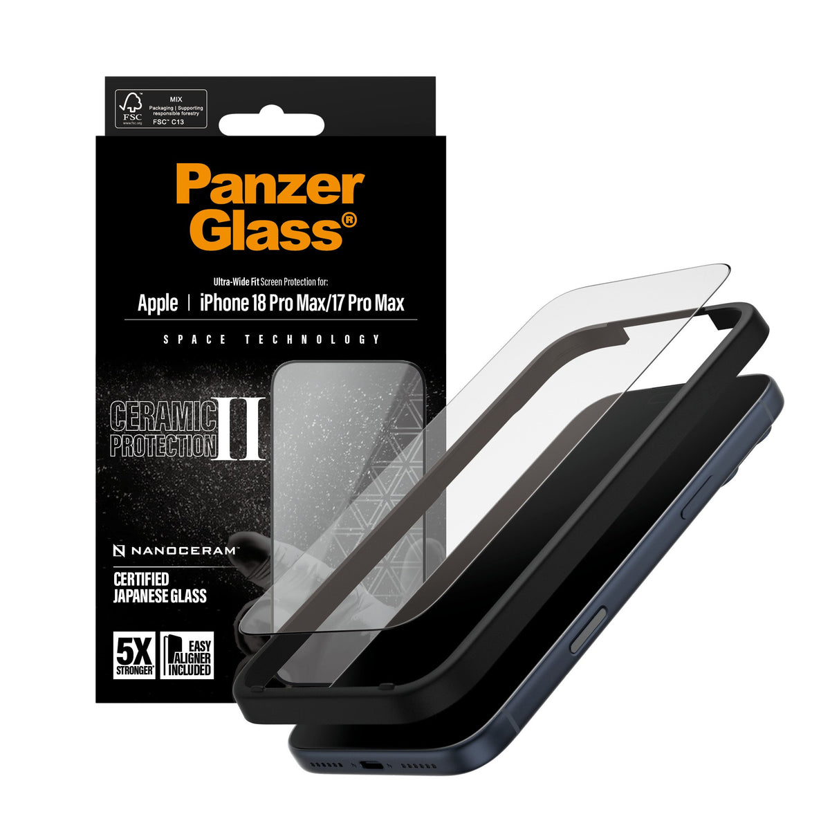 EAN 5715685026669 - PanzerGlass ® Ceramic II Screen Protector iPhone 18 Pro Max | 17 Pro Max | Ultra-Wide Fit w. EasyAligner  imagen 5