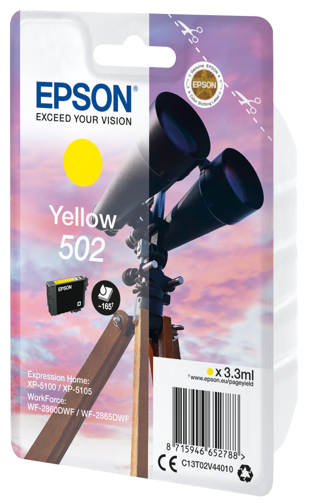 EAN 8715946652788 - Epson 502 cartucho de tinta 1 pieza(s) Original Rendimiento estándar Amarillo imagen 2