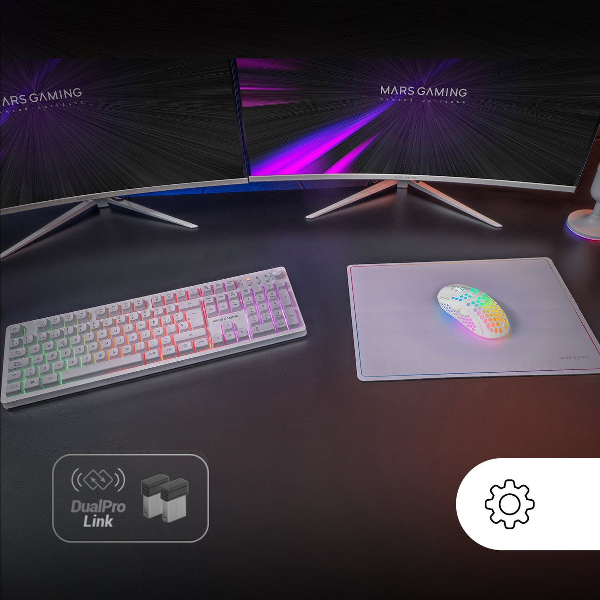 Pack Gaming Mars Gaming Mcpwx Teclado Inalámbrico + Ratón Inalámbrico + Alfombrilla