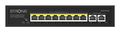 EAN 9120072379062 - Strong SW8010POE+ switch Gigabit Ethernet (10/100/1000) Energía sobre Ethernet (PoE) Escritorio Negro imagen 2