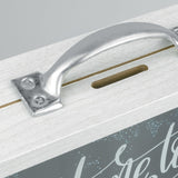 Zep Smith Caja De Dinero Blanco Vidrio, Mdf, Lana 1 Pieza(S)