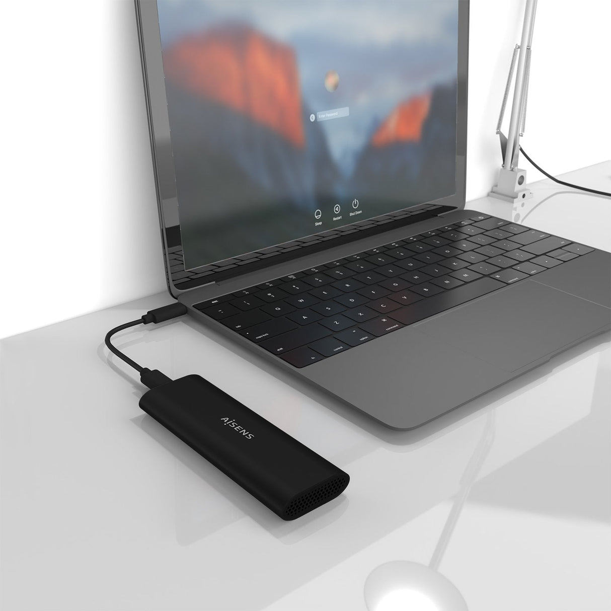 Aisens Caja Externa Para Disco Ssd M.2 Sata Nvme Usb 3.1  Sin Tornillos Asm2-014b