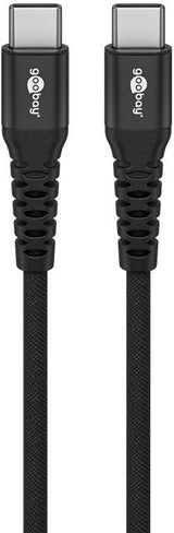Goobay Usb-C Supersoft Textile Cable With Metal Plugs, 2 M, Black