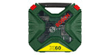 Bosch Diy & Garden Juego De Taladros Y Destornilladores X-Line, 60 Piezas, Juego De Brocas Y Brocas Verde 2607010611