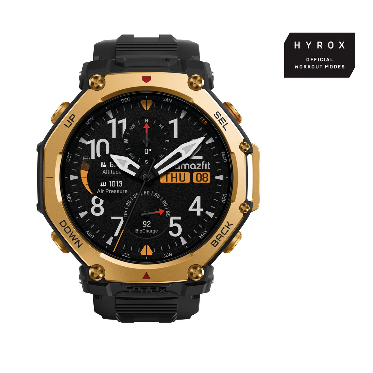 EAN 6972596109358 - Amazfit T-Rex 3 Pro 3,81 cm (1.5") AMOLED 48 mm Digital 480 x 480 Pixeles Pantalla táctil Oro Wifi GPS (s imagen 1