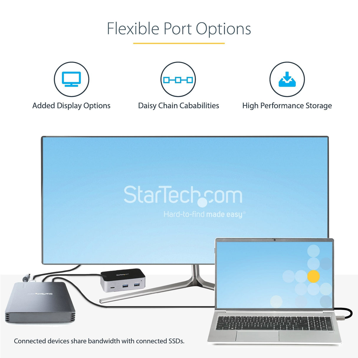 Caja Externa Disco Startech Caja Thunderbolt 3 De 4 Bahías Nvme M.2 Para Ssd Displayport  2 Thunderbolt 3, 40gbps,72w