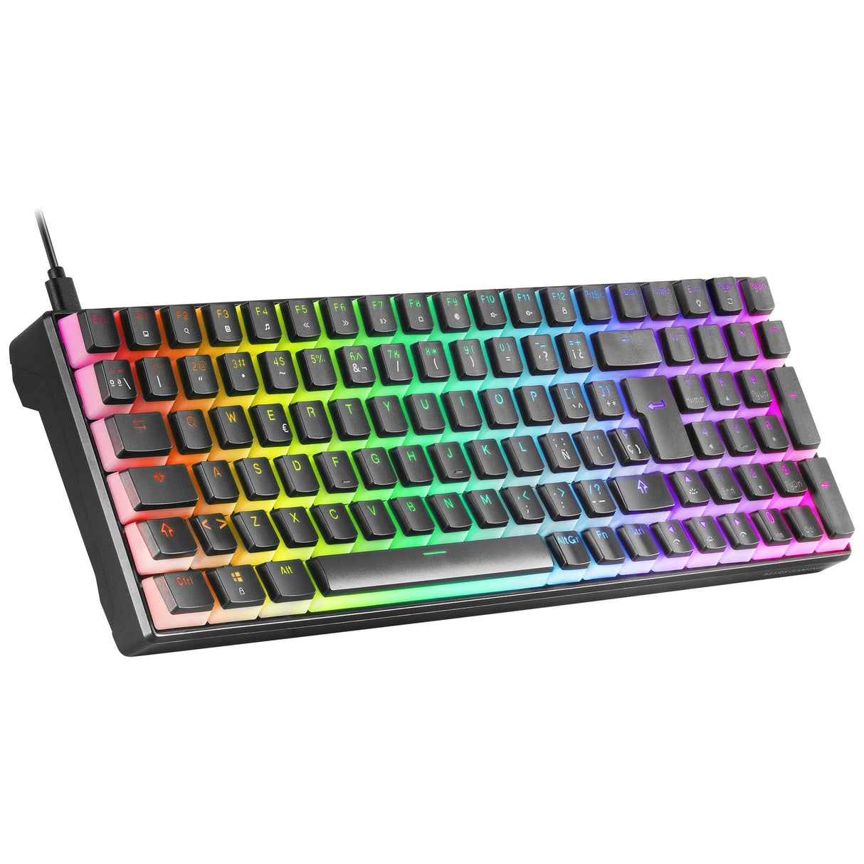 Mars Gaming Mkultra Teclado Gaming Premium - Compacto 96% - Teclas Pbt Pudding - Iluminacion Full Rgb Chroma - Switches