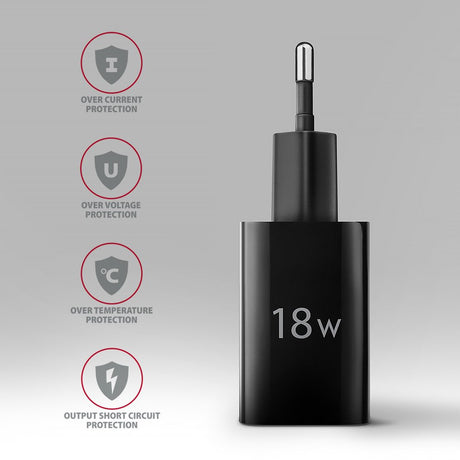 EAN 8595247908339 - Axagon ACU-QC18 kroviklis jungiama tinkl QC 18W, 1x port USB-A, QC3.0/AFC/FCP/SMART Juoda Teléfono móvil, imagen 5