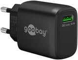Cargador Rápido Goobay Usb-A Qc (18 W) Negro 61671