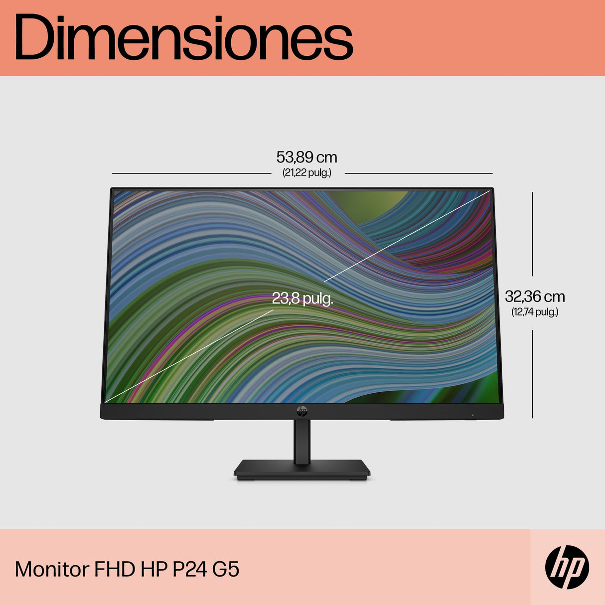 Monitor Hp P24 G5 60,5 Cm (23.8") 1920 X 1080 Pixeles Full Hd Lcd Negro
