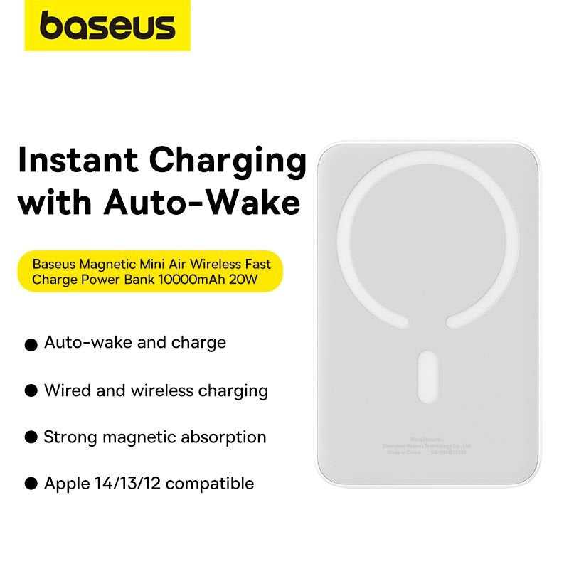 EAN 6932172636197 - Baseus MAGSAFE MINI AIR WIRELESS POWERBANK 10.000 MAH 20W-BEYAZ batería externa Polímero de litio 10000 m imagen 3
