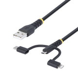 Rugged Usb Multi Charging Cablecabl Usb To Lightning/Micro-Usb/Type-