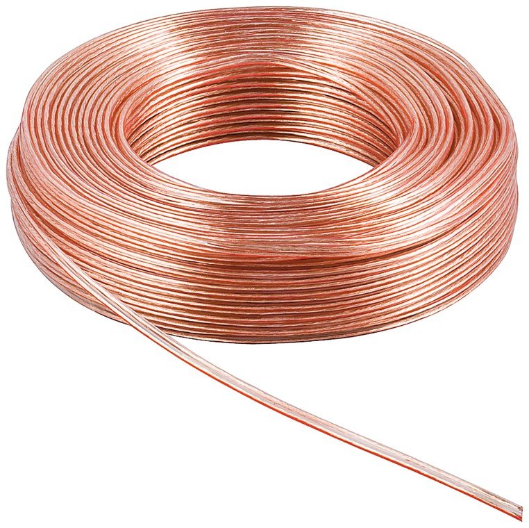 Bobina De  10 Metros Cable Altavoz Transparente 2x0,50mm Cobre Goobay