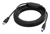 Cable Usb 3.0 De 5 M Amplificador Activo A Mitad Del Cable Conectores Niquelados Ancho De Banda 5 Gbps Usb A (M) A Usb B (M) Diámetro 5.5 Mm 28+24 Awg Negro