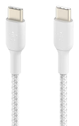 1x2 Belkin Braided Pvc Cable 1m Usb-C/Usb-C Wh.  Cab004bt1mwh2pk