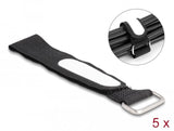 Delock Klettcablebinder Mit Schlaufe Und Beschriftungsfeld L 203 X B 20 Mm Schwarz 5 Stück