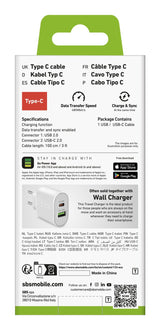 Sbs Usb Zu Usb-C Kabel 1m Weiá