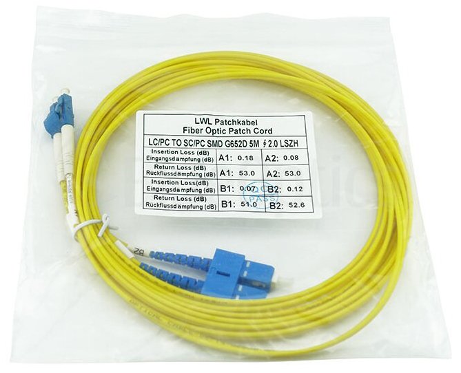 Blueoptics Sfp3132bu1mk Cable De Fibra Optica 1 M Lc Sc Os2 Amarillo