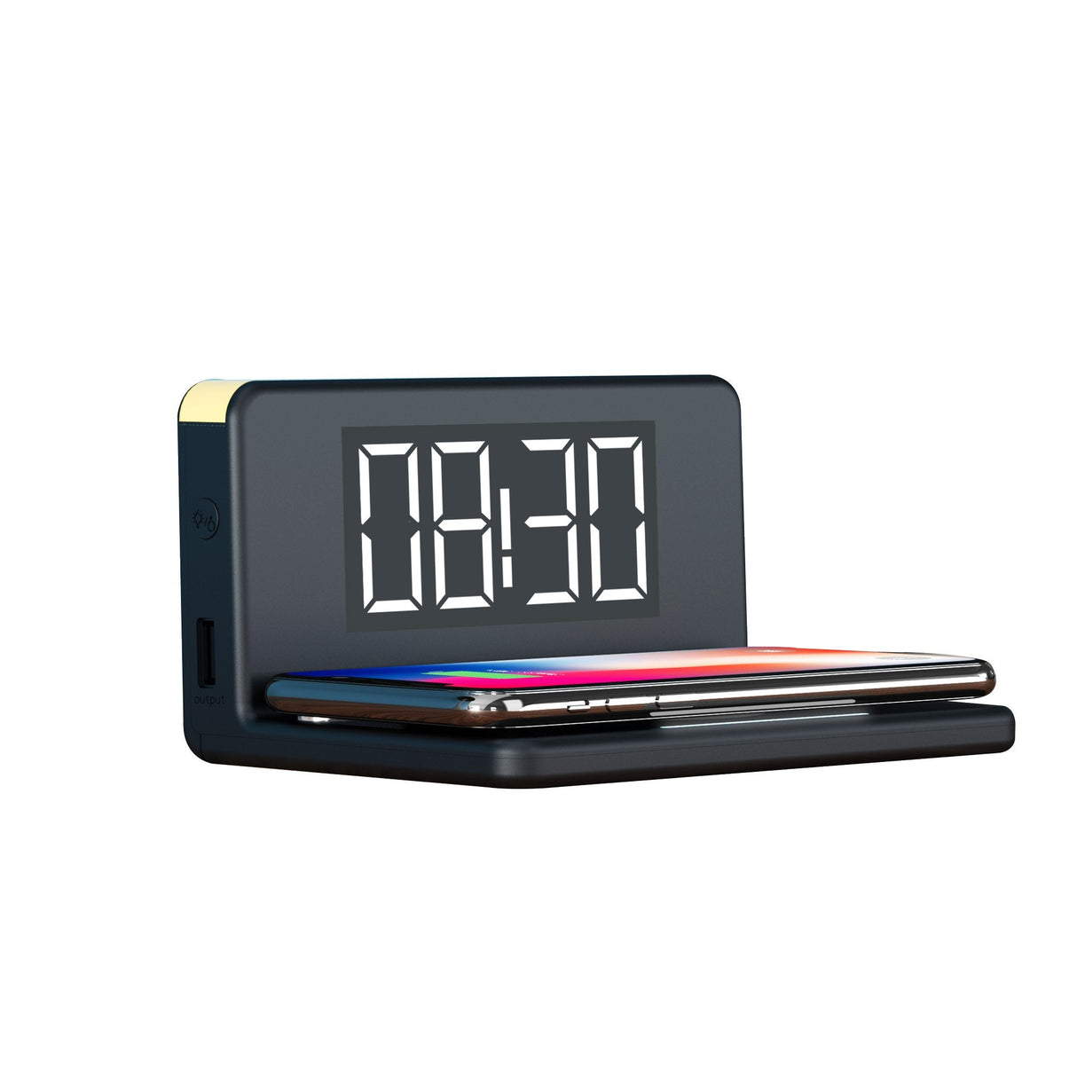 Realpower Chargeair Reloj Despertador Digital Negro