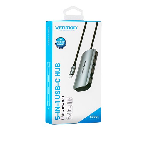 Hub Usb Tipo-C Vention Tnbhb 4xusb 1xusb Tipo-C Pd